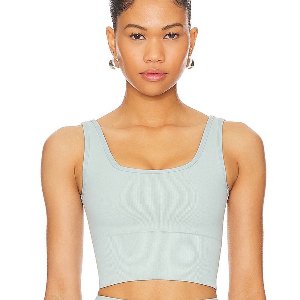 Wellbeing + Beingwell StretchWell Wren Tank green blue sports bra small medium